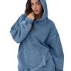 Womens Mens Acid Wash Hoodie Oversized Vintage Fleece Hoodies Heavyweight Distress Washed Sweatshirt for Couple 2025