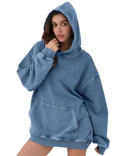 Womens Mens Acid Wash Hoodie Oversized Vintage Fleece Hoodies Heavyweight Distress Washed Sweatshirt for Couple 2025
