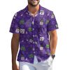 Character Halloween Holiday Movie Hawaiian Shirt, Horror Button Short Sleeve Top, Fantasy Themed