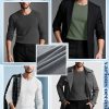 41edhqkc8L.jpg 5 Pack Thermal Waffle Shirts for Men, Crew Neck Long Sleeve Casual Pullover Underwear Textured Knit Tops