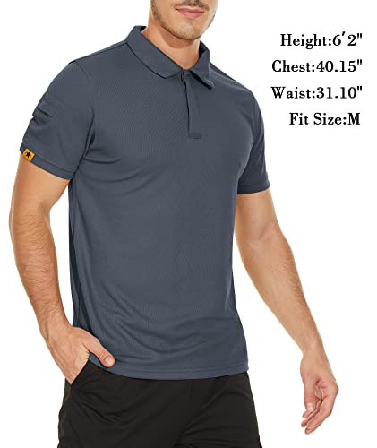 Mens Polo Shirts Short Sleeve Moisture Wicking Golf Polo Athletic Collared Shirt Tennis T-Shirt Tops