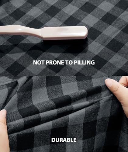 3 Pack Men's Flannel Hoodie Shirts Long Sleeve Casual Vintage Button Down Plaid Shirt Jacket with Pocket