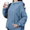 Womens Mens Acid Wash Hoodie Oversized Vintage Fleece Hoodies Heavyweight Distress Washed Sweatshirt for Couple 2025