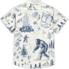 Funny Animal Print Hawaiian Shirt Camping Button Down Retro Outdoor Camping Party Short Sleeve Cyan