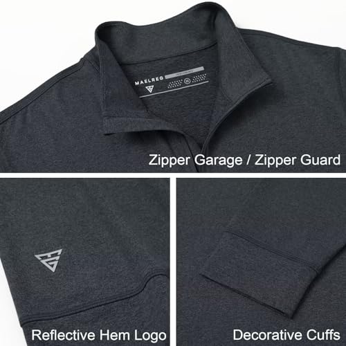 Quarter Zip Pullover Men Moisture Wicking Performance Heather Midlayer Golf 1/4 Zip Pullover Mens Sweatshirt