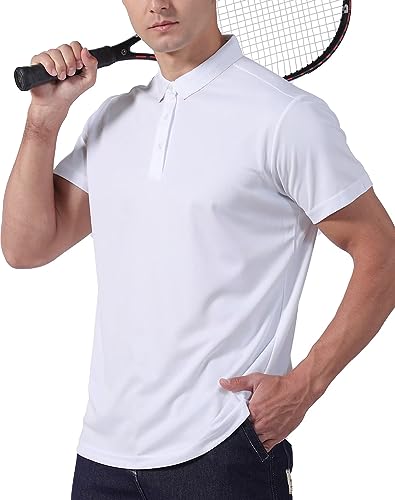 5 Pack Mens Polo Shirt Short Sleeve Tactical Shirts Quick Dry Performance Golf Shirt Pique Jersey Outdoor Shirt
