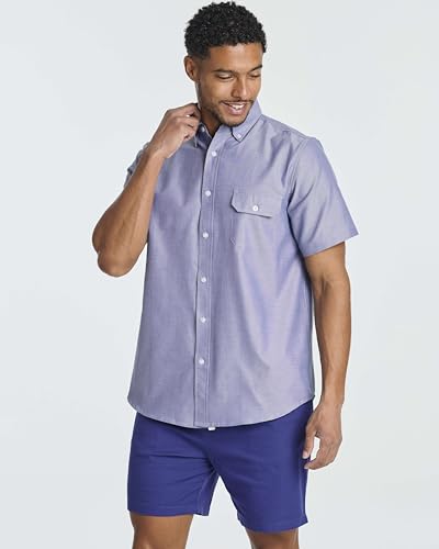 3 Pack Men's Short-Sleeve Oxford Solid Button Down Collar Casual Shirts with Pocket (Available in Big & Tall)