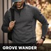 Men's Thermal Fleece Quarter Zip Sweater, Outdoor Lightweight Long Sleeve Pullover, Casual Mock Neck Polo Sweaters