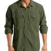 Men's UPF 50+ Sun Protection Shirts, Button Down Long Sleeve Shirt for Hiking, Fishing, Safari