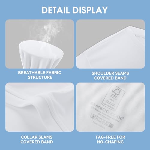 Men's Undershirts Moisture-Wicking Crewneck T Shirts, Breathable Stretch Soft Tees for Men, 3 or 6 Pack