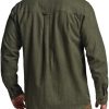 Men's 100% All Cotton Button Down Flannel Shirts, Long Sleeve Brushed Warm Soft Casual Outdoor Plaid Shirt