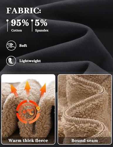 Men's Crewneck Sweatshirt Warm Sherpa Lined Thermal Sweatshirts Heavyweight Long Sleeve Winter Fleece Pullover Shirt