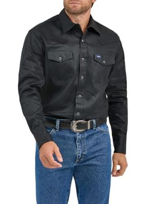 Men's Cowboy Cut Western Chambray Snap Long Sleeve Work Shirt