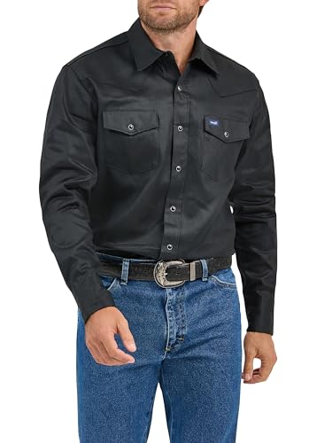 Men's Cowboy Cut Western Chambray Snap Long Sleeve Work Shirt