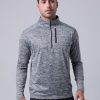 3-Pack Men??s Quarter-Zip Pullover Lightweight Long Sleeve Athletic Jackets Performance Workout Running Shirts