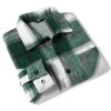 Men's Flannel Shirts Casual Button Down Plaid Shirt Jacket Long Sleeve Fleece Shacket with Pockets