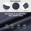 3 Pack Mens Waffle Shirts Long Sleeve Shirt Regular Fit Casual T-Shirt Crewneck Lightweight Pullover Top