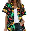 Cinco De Mayo Shirt Women Mexico Mexican Party Hawaiian Shirt Funny Button Down Shirt Short Sleeve Button Up Blouse Tops