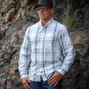 ® Mens Button Up Shirts Long Sleeve Casual Button Down Cotton Vintage Soft Plaid with Pocket