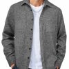 Men's Flannel Shirts Long Sleeve Casual Cotton Plaid Button Down Shirt Jacket with Pockets