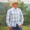® Mens Button Up Shirts Long Sleeve Casual Button Down Cotton Vintage Soft Plaid with Pocket