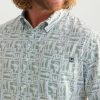 Mens Kona Pattern Short Sleeve Fishing Button Down Shirt