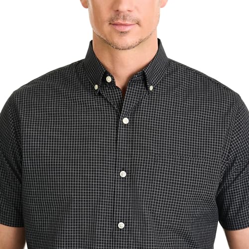 Men's Wrinkle Free Short Sleeve Button Down Check Shirt