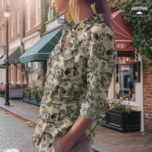 Button Down Shirts for Women Dressy Floral Printed Long Sleeve Blouse Business Casual Work Tops