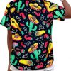 Cinco De Mayo Shirt Women Mexico Mexican Party Hawaiian Shirt Funny Button Down Shirt Short Sleeve Button Up Blouse Tops
