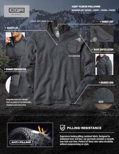 Men's Thermal Fleece Quarter Zip Sweater, Outdoor Lightweight Long Sleeve Pullover, Casual Mock Neck Polo Sweaters