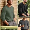 51foNdtowxL.jpg 5 Pack Thermal Waffle Shirts for Men, Crew Neck Long Sleeve Casual Pullover Underwear Textured Knit Tops