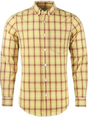 Mens Plaid Long Sleeve Button Down Western Casual Shirt Slim Fit Shirts