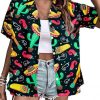 Cinco De Mayo Shirt Women Mexico Mexican Party Hawaiian Shirt Funny Button Down Shirt Short Sleeve Button Up Blouse Tops