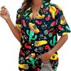 Cinco De Mayo Shirt Women Mexico Mexican Party Hawaiian Shirt Funny Button Down Shirt Short Sleeve Button Up Blouse Tops