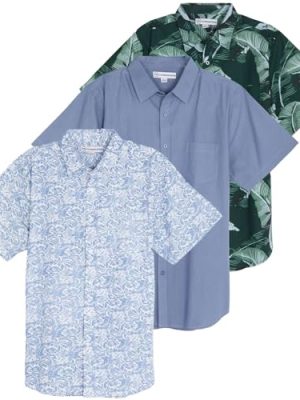 3 Pack: Men's Regular-Fit Short-Sleeve Poplin Shirt (Available in Big & Tall)