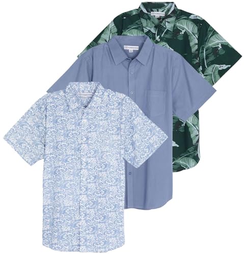 3 Pack: Men's Regular-Fit Short-Sleeve Poplin Shirt (Available in Big & Tall)