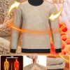 Men's Crewneck Sweatshirt Warm Sherpa Lined Thermal Sweatshirts Heavyweight Long Sleeve Winter Fleece Pullover Shirt