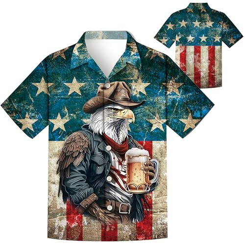 Men Oktoberfest Shirt,American FlagShirt,Funny Halloween Thanksgiving Hawaiian Short Sleeve Shirts Men