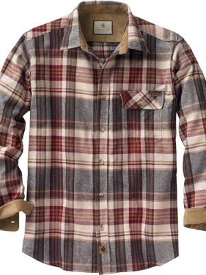 Men's Flannel Shirt Long Sleeve Button Down 100% Cotton