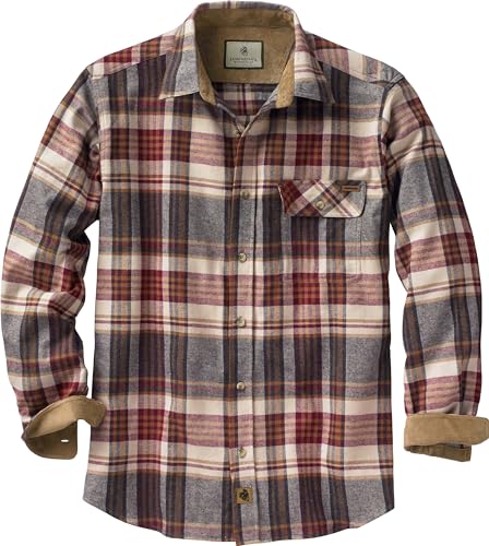 Men's Flannel Shirt Long Sleeve Button Down 100% Cotton